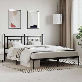 vidaXL Bed Frame med huvudgavel metall svart 160x200 cm 353540