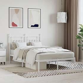vidaXL Bed Frame med huvudgavel metall vit 120x190 cm 353583