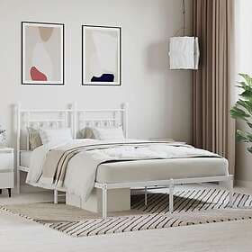 vidaXL Bed Frame med huvudgavel metall vit 140x190 cm 353586
