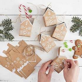 Ginger Ray Gingerbread House Advent Calendar Boxes - Nisse Landscape