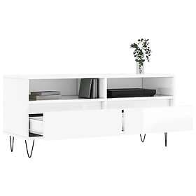 vidaXL TV Stand 100x34.5x44.5 cm white high gloss constructed wood