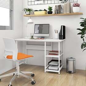 vidaXL Datorbord vit 105x55x72 cm MDF och metall 20551