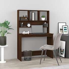 vidaXL Desk with Shelves Brown Oak 102x45x148 cm