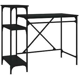 vidaXL Desk med hyllor svart 105x50x90 cm konstruerat trä&järn 826714