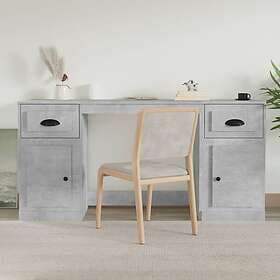 vidaXL Desk med skåp betonggrå konstruerat trä 3185331
