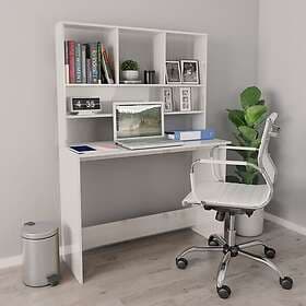 vidaXL Desk med hyllor vit högglans 110x45x157 cm konstruerat trä 800393