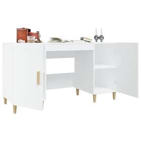 vidaXL Desk White 140x50x75 cm Engineered Wood