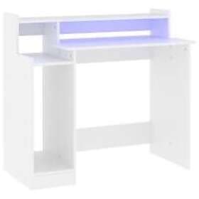 vidaXL Desk med LED vit 97x45x90 cm konstruerat trä 805552