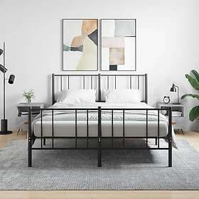 vidaXL Sängbord 2 st betonggrå 40x35x47.5 cm konstruerat trä 827381