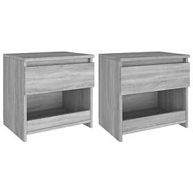 vidaXL Sängbord 2 st grå sonoma 40x30x39 cm konstruerat trä 815132