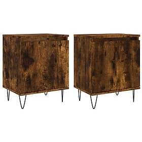 vidaXL Nightstand Smoke Brown Oak 40x30x50cm Constructed Wood