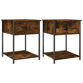 vidaXL Nightstand Smoke Brown Oak 44x45x58cm Constructed Wood 825848