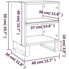 vidaXL Sängbord 2 st sonoma-ek 40x30x50 cm konstruerat trä 826803