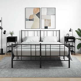 vidaXL Sängbord 2 st svart 35x34.5x70 cm konstruerat trä 825884