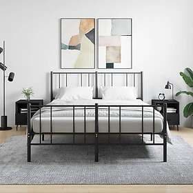 vidaXL Sängbord 2 st svart 40x35x47.5 cm konstruerat trä 827471