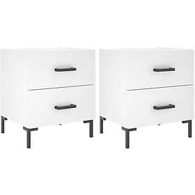 vidaXL Sängbord 2 st vit 40x35x47.5 cm konstruerat trä 827309