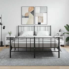 vidaXL Nightstand White High Gloss 40x35x47.5cm Constructed Wood