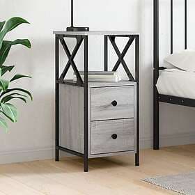 vidaXL Nightstand Gray Sonoma 34x35.5x70cm Engineered Wood 825949