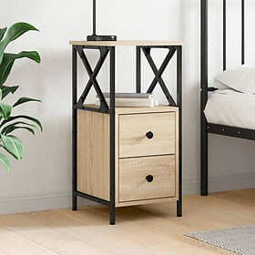 vidaXL Sängbord sonoma-ek 34x35.5x70 cm konstruerat trä 825945