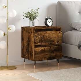 vidaXL Nightstand Smoke Brown Oak 40x35x50cm Constructed Wood