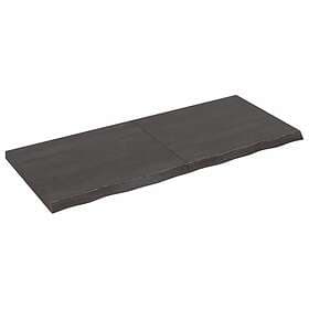 vidaXL Hyllplan mörkgrå 120x50x4 cm behandlad massiv ek 363816