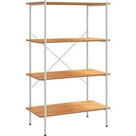 vidaXL Hyllenhet med 4 hyllplan vit och ek 80x40x130 cm 336346