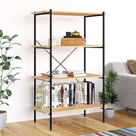 vidaXL Hyllenhet med 4 hyllplan svart och ek 80x40x130 cm 336344
