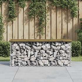 vidaXL Garden Bench gabion design 103x31.5x42 cm impregnated pine 834352