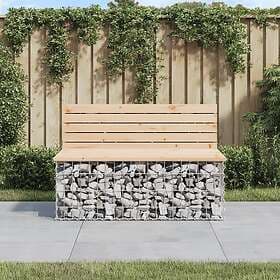 vidaXL Trädgårdsbench gabion-design 103x70x65 cm massiv furu 834374