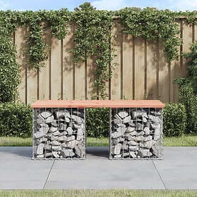 vidaXL Trädgårdsbench gabion-design 103x44x42 cm massivt douglasträ 834339
