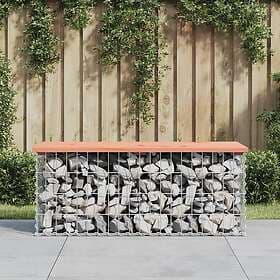 vidaXL Trädgårdsbench gabion-design 103x44x42 cm massivt douglasträ 834360