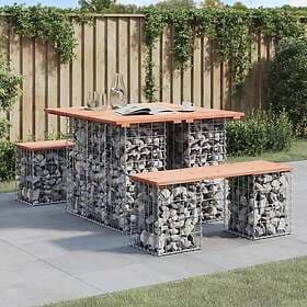 vidaXL Trädgårdsbench gabion-design 100x102x72 cm massivt douglasträ 834369