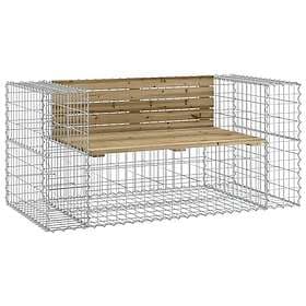 vidaXL Trädgårdsbench gabion-design 143x71x65.5 cm impregnerad furu 834379