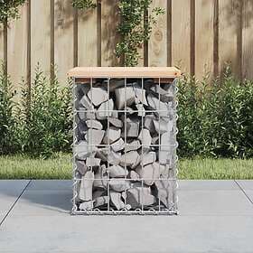 vidaXL Trädgårdsbench gabion-design 33x31x42 cm massiv furu 834326