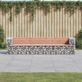 vidaXL Trädgårdsbench gabiondesign 287x71x65.5 cm massivt douglasträ 3196252