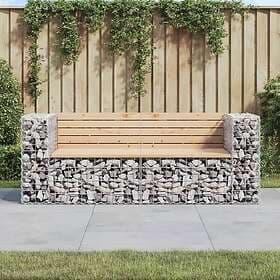 vidaXL Garden Bench gabion design 184x71x65.5 cm solid pine
