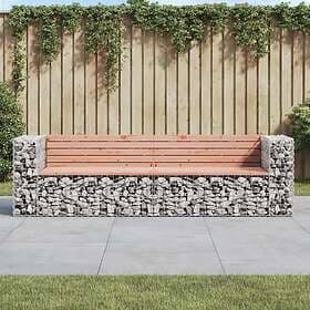 vidaXL Garden Bench gabion design 244x71x65.5 cm solid douglas fir 3196240