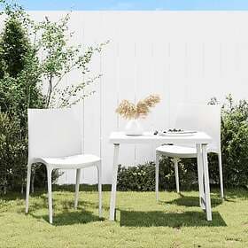 vidaXL Trädgårdsstolar 2 st vit 50x46x80 cm polypropen 364734