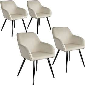 TecTake Marilyn Chair Velvet look cream/black