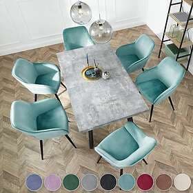 TecTake 4x Chair Marilyn Sammetsoptik svart