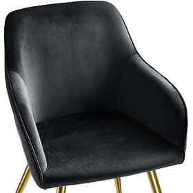 TecTake 6x Chair Marilyn Sammetsoptik guld svart/guld