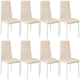 TecTake 8 köksstolar i konstläder beige