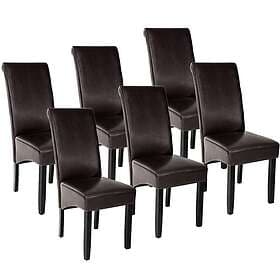 TecTake 6 köksstolar med ergonomisk design brun