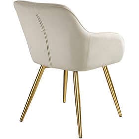 TecTake 8x Chair Marilyn Sammetsoptik guld grädde/guld