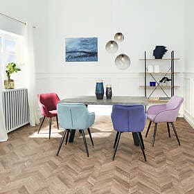 TecTake 8x Chair Marilyn Sammetsoptik brun/svart
