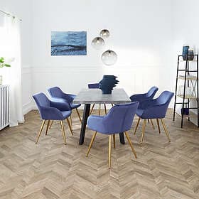 TecTake Armchair Marilyn i guld svart/guld