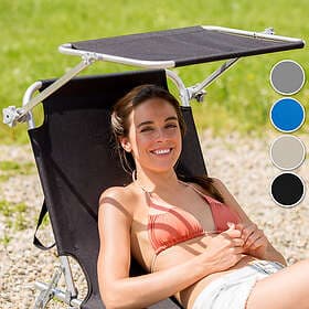TecTake Sunbed med soltak grå