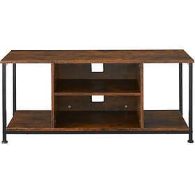 TecTake TV Stand med 4 öppna fack och rörliga hyllor 110 cm, Industriellt mörkt