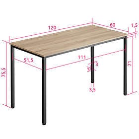 TecTake Desk Vanport industriljus Industriellt lätt trä, ek Sonoma