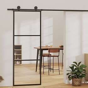 vidaXL Sliding Door ESG-glass och aluminium 76x205 cm svart 151008